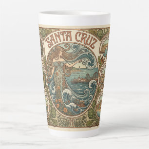 Santa Cruz California Art‑Nouveau Coast Latte Mug