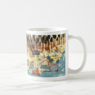 Santa Cruz California Illustrated Map Art Coffee Mug