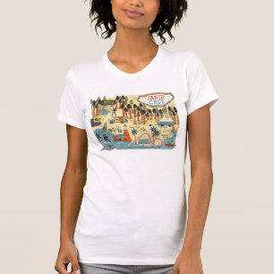 Santa Cruz California Illustrated Map T-Shirt