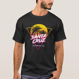 Santa Cruz California Palm Trees USA Surfing Retro T-Shirt