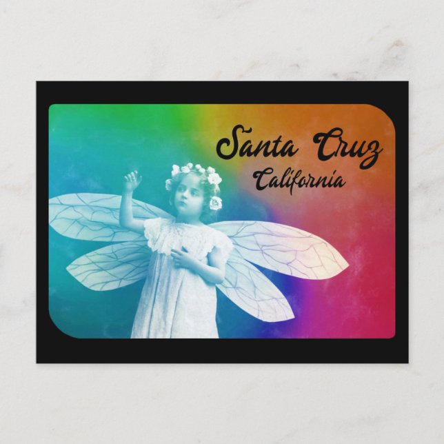 Santa Cruz California Rainbow Fairy Girl  Postcard (Front)