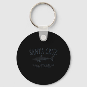 Santa cruz california retro slate art fishing key ring