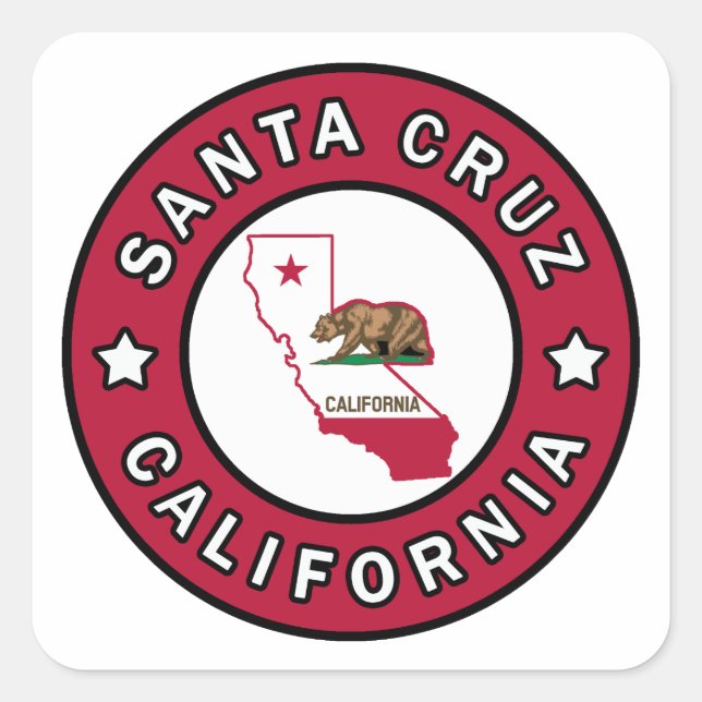 Santa Cruz California Square Sticker (Front)