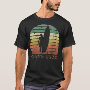 Santa Cruz California Surfer Beach Retro Sunset Vi T-Shirt
