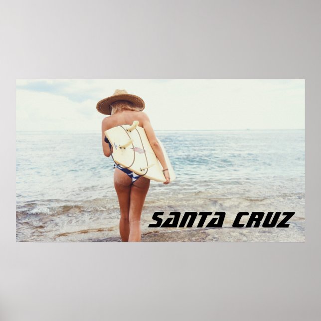 Santa Cruz California Surfer girl Poster (Front)