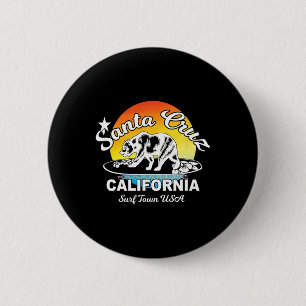 Santa Cruz California Surfing Bear Souvenir 6 Cm Round Badge