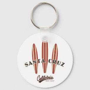 Santa Cruz California Three Surfboards Key Ring
