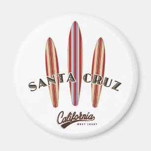 Santa Cruz California Three Surfboards Magnet