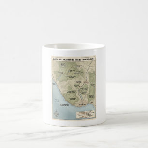 Santa Cruz California Trail Map Redwood & Coastal Coffee Mug