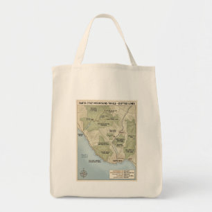 Santa Cruz California Trail Map Redwood & Coastal Tote Bag