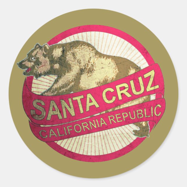 Santa Cruz California vintage bear stickers (Front)
