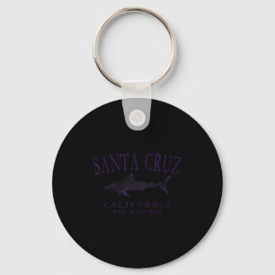 Santa cruz california vintage plum art fishing  key ring