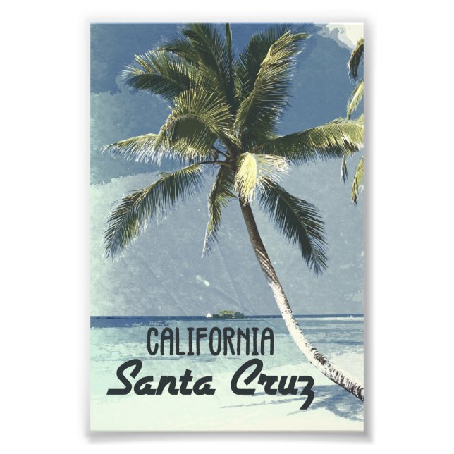 Santa Cruz California Vintage Travel Poster Art (Front)