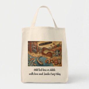 Santa Cruz California Whimsical Map UCSC Boardwalk Tote Bag