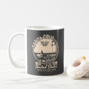 SANTA CRUZ CITY - CALIFORNIA - SURFING VINTAGE COFFEE MUG