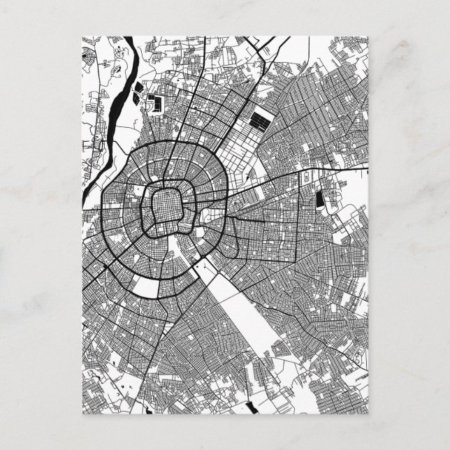 Santa Cruz de la Sierra Bolivia City Map Postcard (Front)