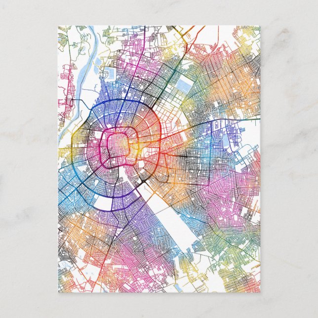 Santa Cruz de la Sierra Bolivia City Map Postcard (Front)