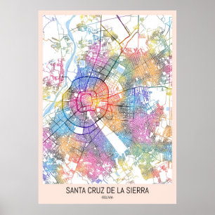 Santa Cruz de la Sierra Bolivia City Map Poster