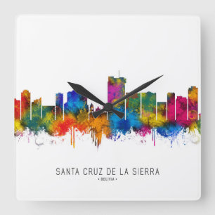 Santa Cruz de la Sierra Bolivia Skyline Square Wall Clock