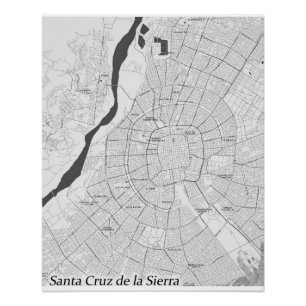 Santa Cruz de la Sierra, map poster