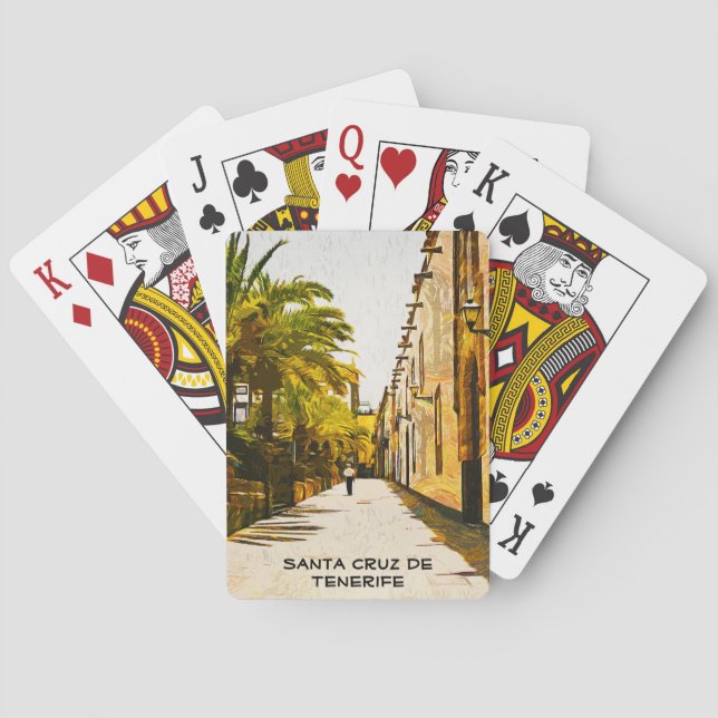 Santa Cruz de Tenerife Oil Paint Playing Cards (Back)