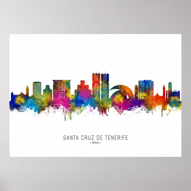 Santa Cruz de Tenerife Spain Skyline Poster (Front)