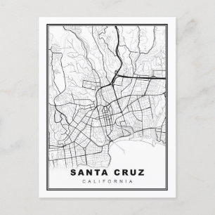 Santa Cruz Map Postcard