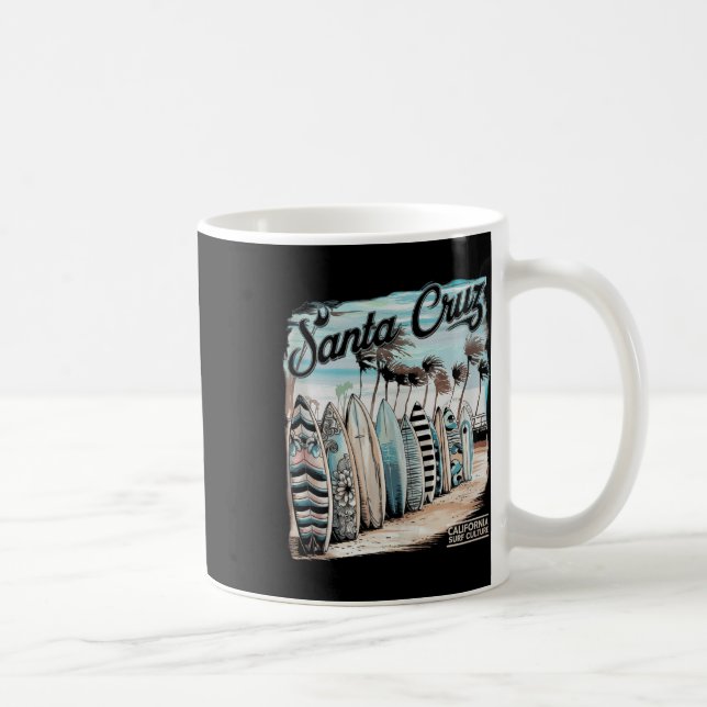 Santa Cruz Men Women California Retro Sunset Vinta Coffee Mug (Right)