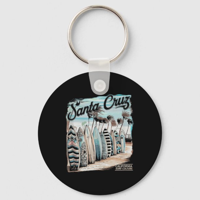 Santa Cruz Men Women California Retro Sunset Vinta Key Ring (Front)