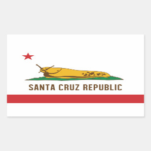 Santa Cruz Republic Banana Slug Flag Rectangular Sticker