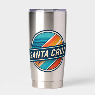 Santa Cruz Retro Vintage Circular Beach California Insulated Tumbler