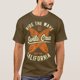 Santa Cruz Ride The Wave Summer Surf Surfer Girl T-Shirt