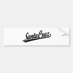 Santa Cruz script logo in black distressed Bumper Sticker