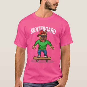 Santa Cruz Skateboard Dog Skating Skateboarding T-Shirt