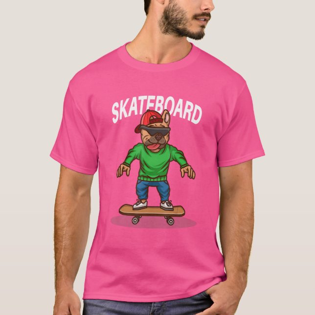 Santa Cruz Skateboard Dog Skating Skateboarding   T-Shirt (Front)