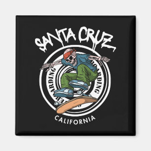 Santa Cruz Skater Laid Back California Skeleton Sk Magnet