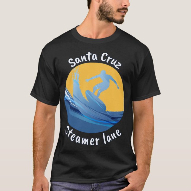 Santa Cruz Steamer Lane Surfing T-Shirt (Front)