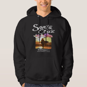 Santa Cruz Surfboard Girl Surfing California Surfe Hoodie