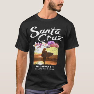 Santa Cruz Surfboard Girl Surfing California Surfe T-Shirt