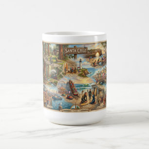 Santa Cruz Vibe Map – Cultural Coastal Art Print Coffee Mug