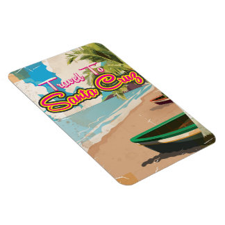 Santa Cruz Vintage vacation Poster Magnet