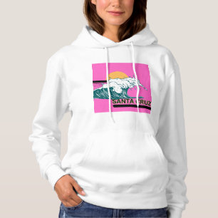 Santa Cruz wave and pink sunset hoodie
