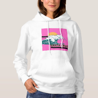 Santa Cruz wave and pink sunset hoodie