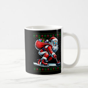 Santa Curling Ugly Christmas Sweater Coffee Mug