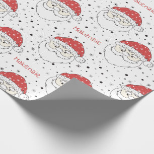 Santa Custom Name Wrapping Paper