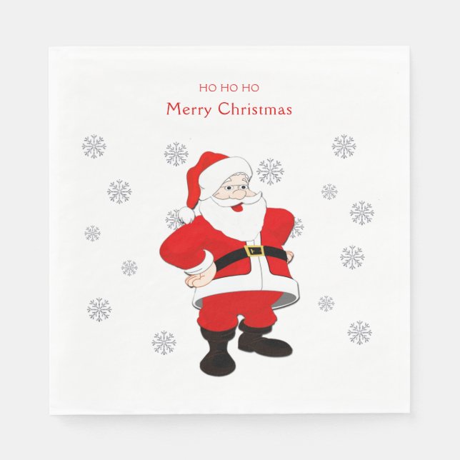 Santa Custom Text Paper Napkin (Front)