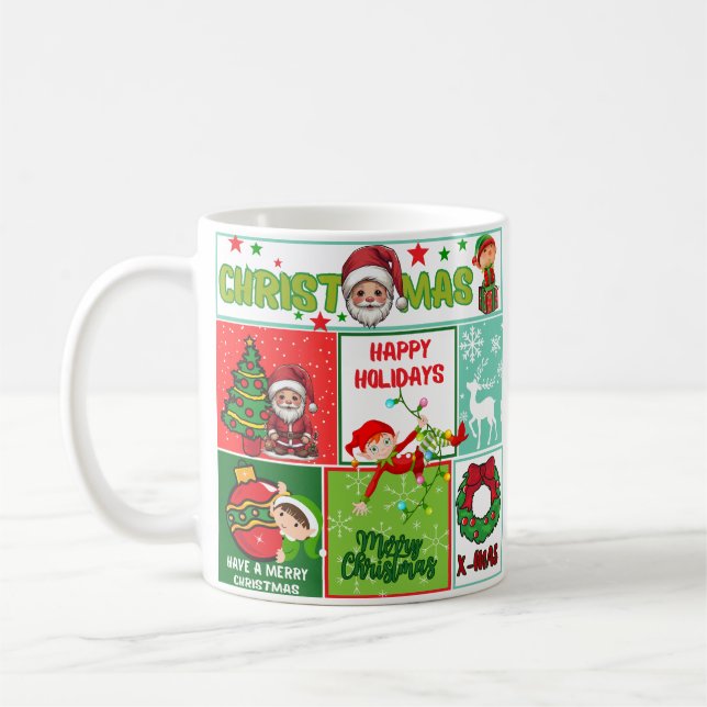 Santa Cute Merry Christmas coffee mug  (Left)