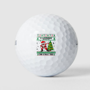 Santa Dabbing Around the Ugly Christmas Sweater Tr Golf Balls