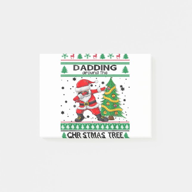 Santa Dabbing Around the Ugly Christmas Sweater Tr Post-it Notes (Front)