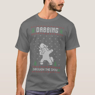 Santa Dabbing Through The Snow Funny Christmas Gif T-Shirt